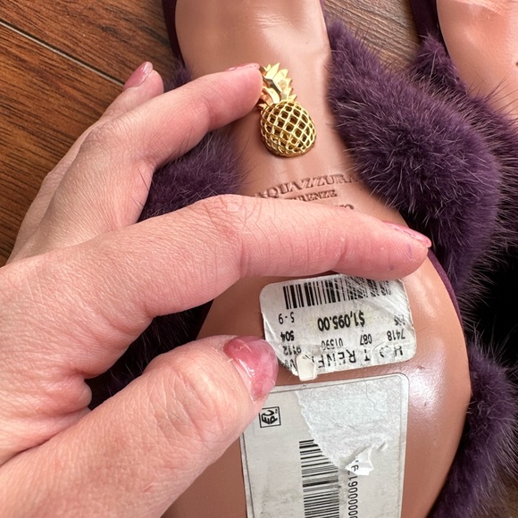 Aquazzura sandals/mule with high heels and mink fur size 37. W/ Box + dust bag - Picture 7 of 16